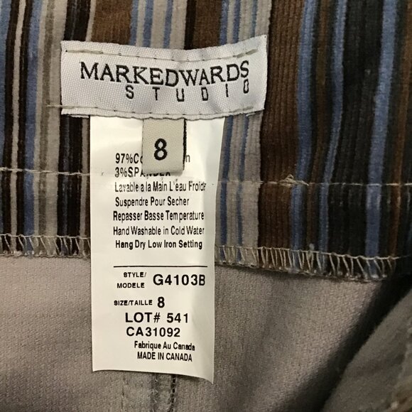 Mark Edwards Studio Belted Corduroy Pencil Skirt Size 8 - Picture 12 of 12